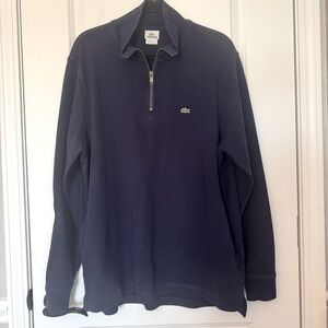 Lacoste Navy XXL Mens Quarter Zip Pullover